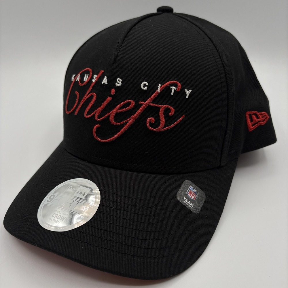 Kansas City Chiefs New Era Womens Hat Cap 9FORTY Glitter Adjustable NFL NEW
